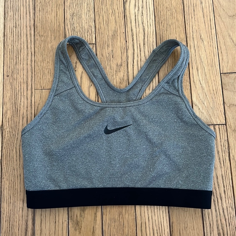 Grey Nike sports bra